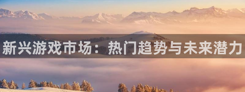 天美娱乐登录：新兴游戏市场：热门趋势与未来潜力